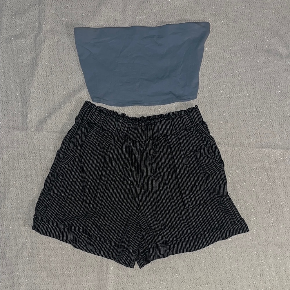 Time and Tru High Waist Black and White Shorts